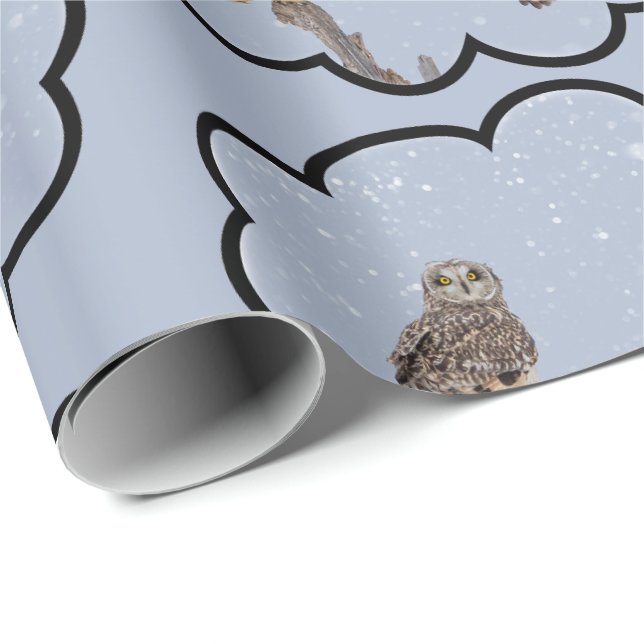 Short-eared owl Christmas Wrapping Paper (Roll Corner)