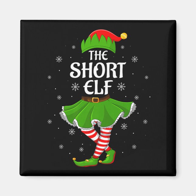 Short Elf Christmas Family Girls Women Elf Squad X Magnet (Front)