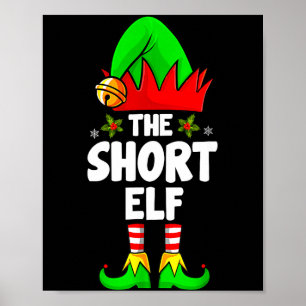 Short Elf Family Matching Group Christmas Pajamas Poster