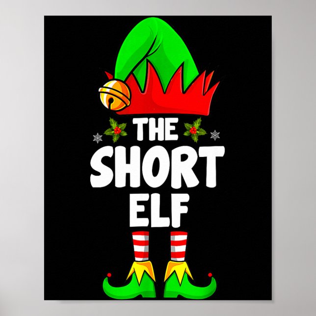 Short Elf Family Matching Group Christmas Pajamas  Poster (Front)