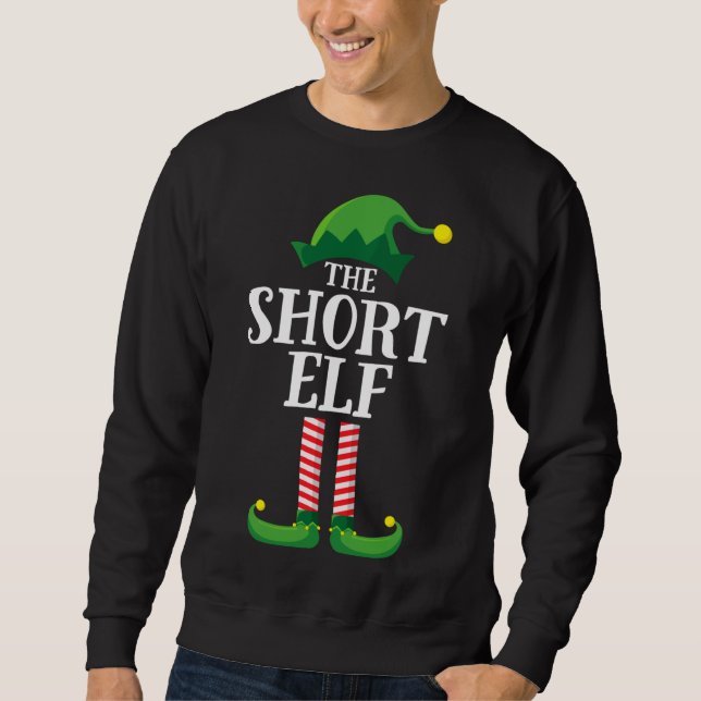 Short Elf Matching Family Christmas Party Sweatshirt (Front)