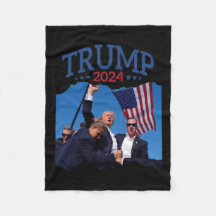 Short Fist Pumped 2024 Pray For Trump Never's Give Fleece Blanket