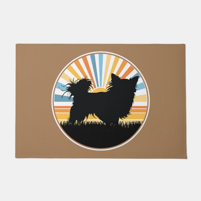 short haired chihuahua - dog mum dog dad  sunset p doormat (Front)