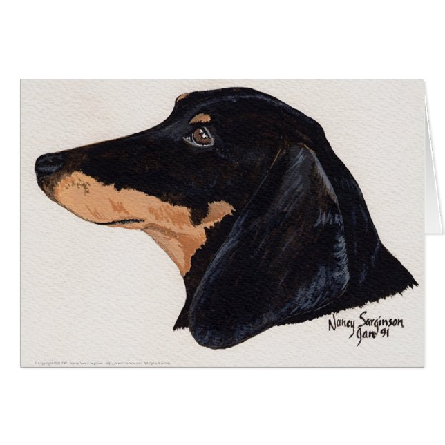 Short Haired, Dachshund, Acrylic Painting (Front Horizontal)