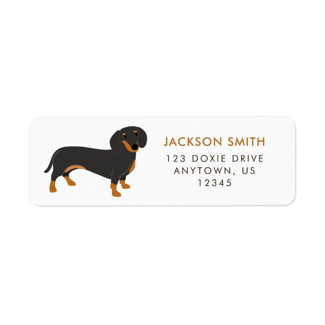 Short-haired Dachshund Return Address Label (Front)