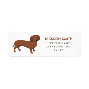 Short-haired Dachshund Return Address Label
