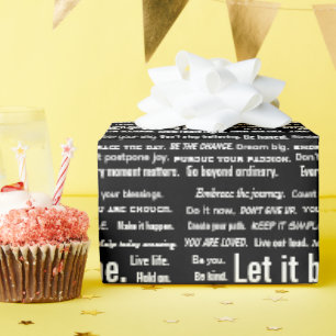 Short Inspirational Quotes On Black Wrapping Paper
