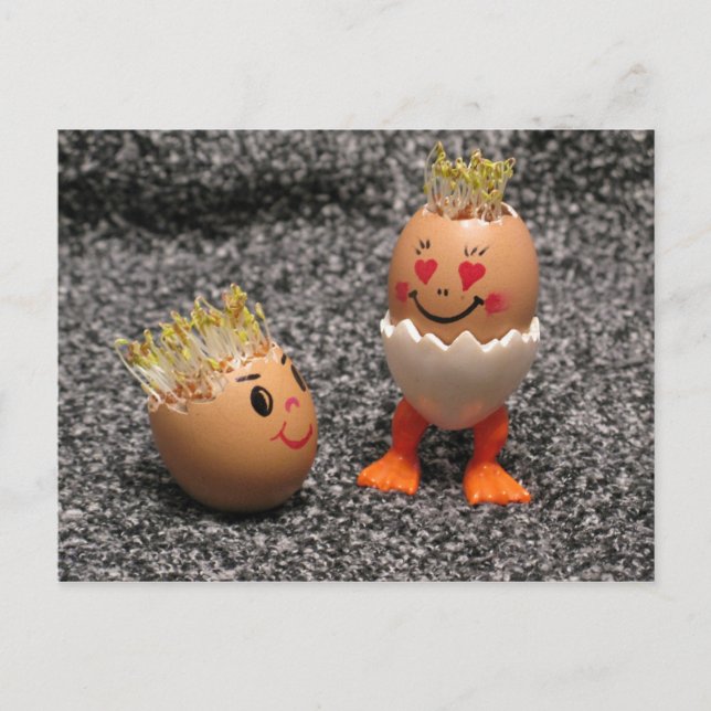 Short Man And Tall Man Eggmen Series Easter Card (Front)