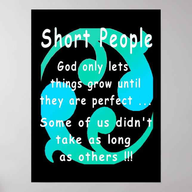 Short People Funny Revenge Design. Poster (Front)
