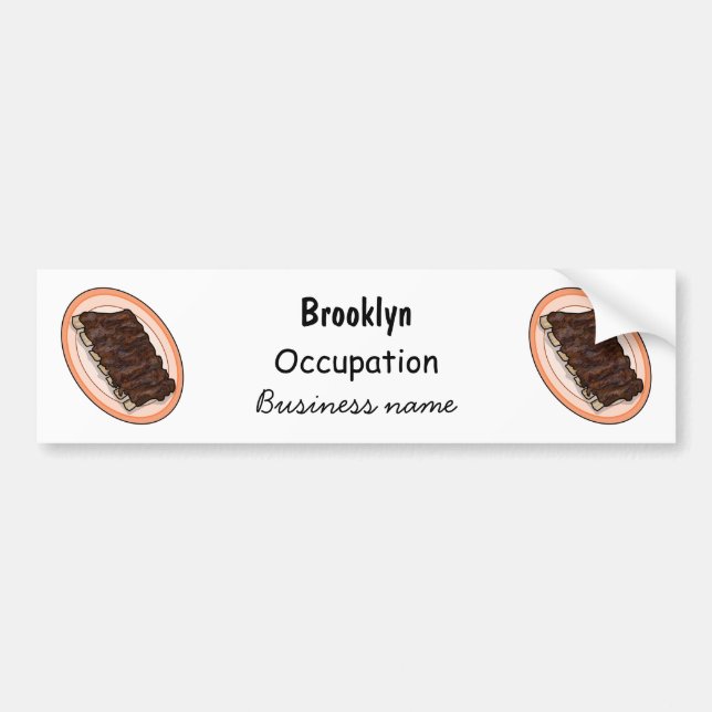 Short ribs cartoon illustration bumper sticker (Front)