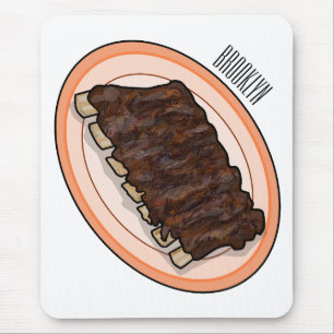 Short ribs cartoon illustration mouse pad