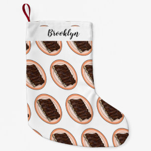 Short ribs cartoon illustration small christmas stocking