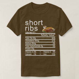 short ribs Nutrition Facts label T-Shirt