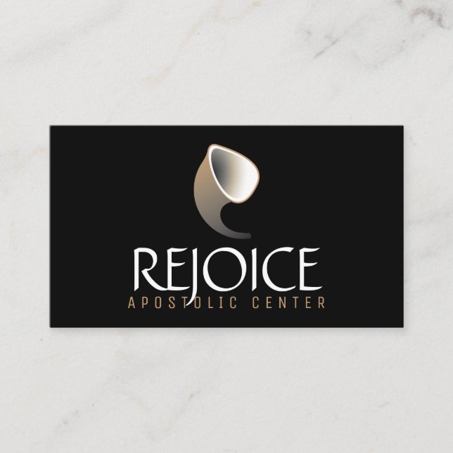 Short Shofar (natural) Business Card (Front)