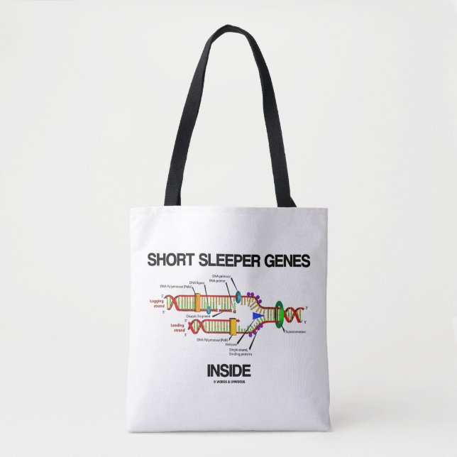 Short Sleeper Genes Inside DNA Replication Humour Tote Bag (Front)