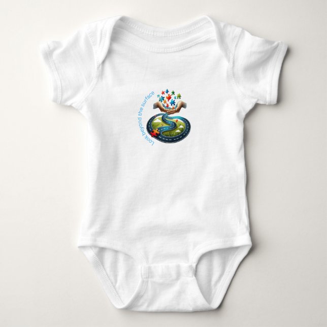  Short sleeve -look beyond the surface - Baby Bodysuit (Front)
