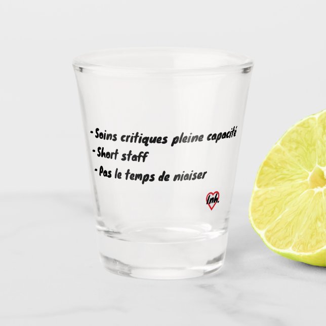 Short staff shot glass (Front)