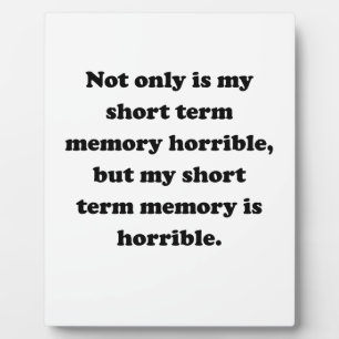 Short Term Memory Plaque