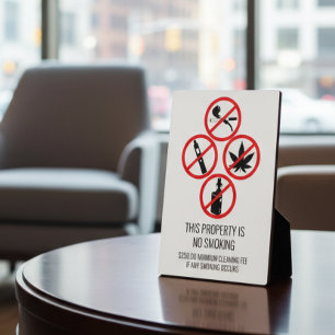 Short Term Rental Business No Smoking Cigarettes   Plaque