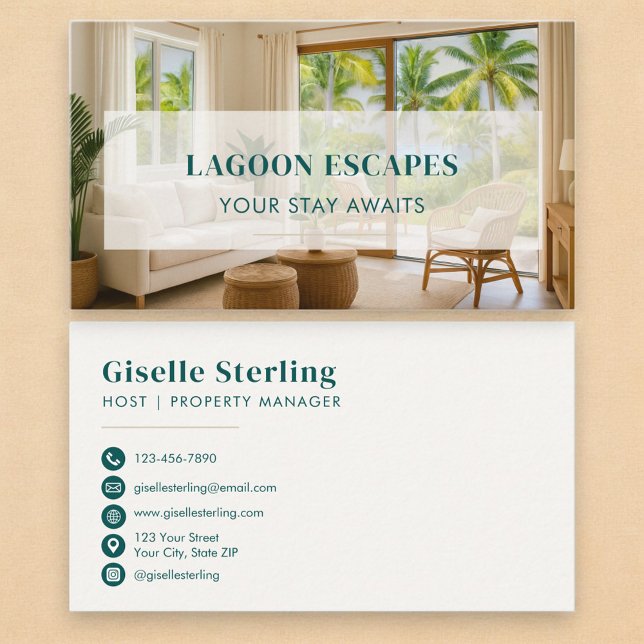 Short Term Rental Photo Property Manager Business Card (Creator Uploaded)