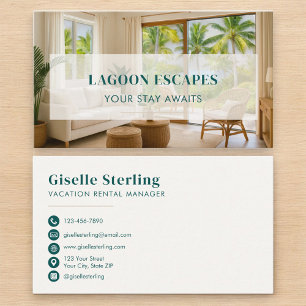 Short Term Rental Photo Vacation Rental Manager Business Card