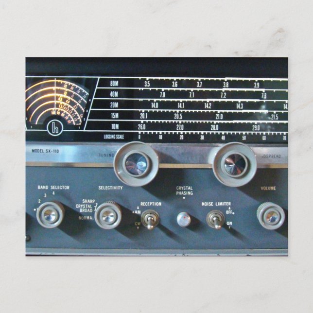 Short Wave Radio Receiver Postcard (Front)