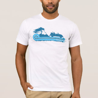 'Shortboarder' Retro Surf T-Shirt in Teal & Aqua
