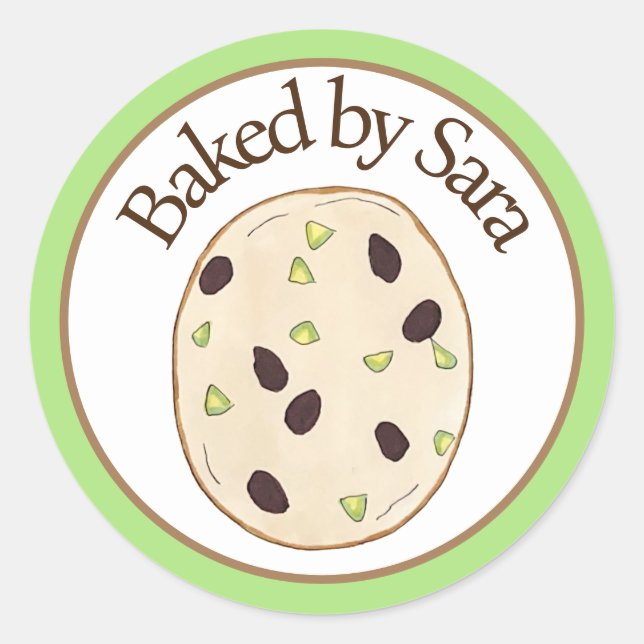 Shortbread Cookie Chef Baked By Homemade Baking Classic Round Sticker (Front)