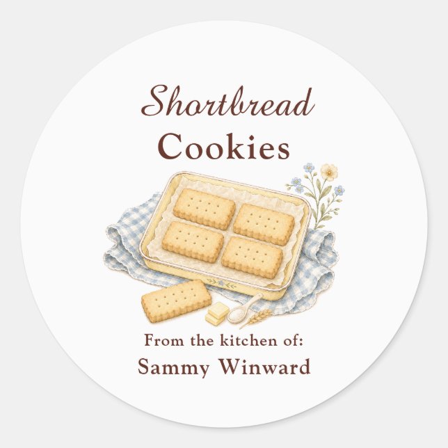 Shortbread Cookie Gift Label (Front)