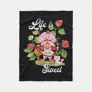 Shortcake Life Is Sweet Vintage Berry Garden  Fleece Blanket