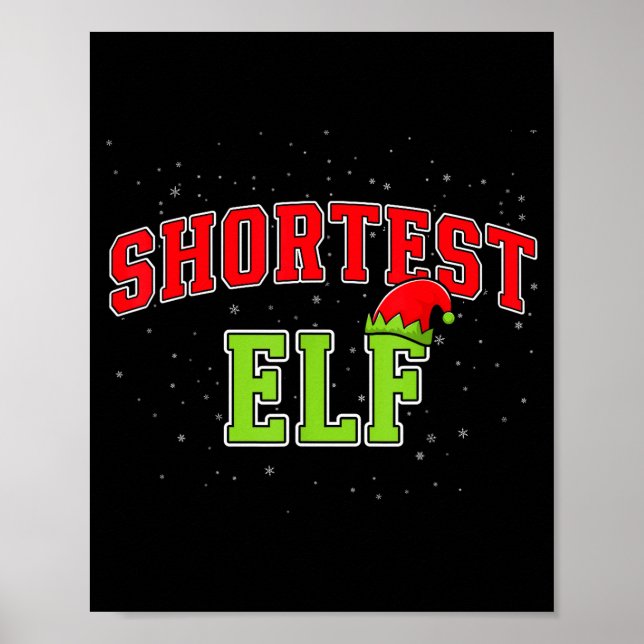 Shortest Elf Christmas Family Matching Group Xmas  Poster (Front)