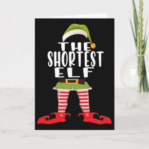 Shortest Elf Costume Shirt Family Matching Funny C Card