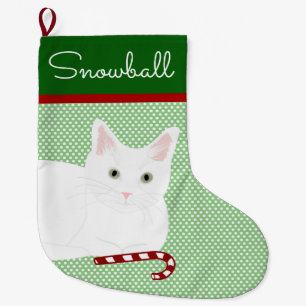  Shorthair White Cat Christmas Stocking