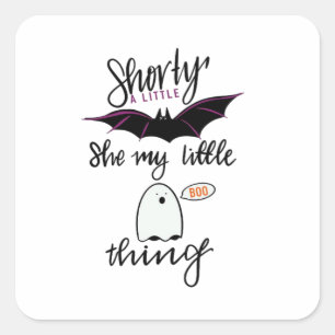 Shorty Batty Funny Retro Square Sticker