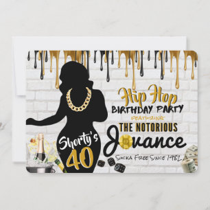 Shorty's 40 90's Hip Hop Birthday Drip Photo Invitation