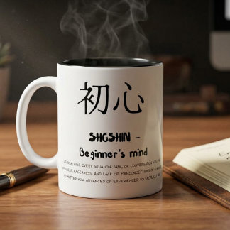 Shoshin Japanese Philosophy Mindfulness Gift Two-Tone Coffee Mug
