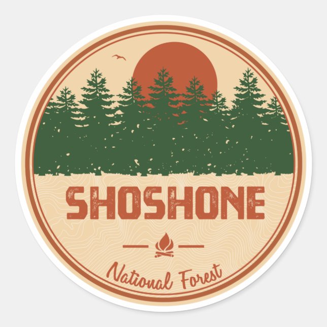 Shoshone National Forest Classic Round Sticker (Front)