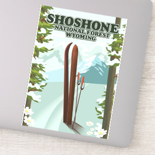 Shoshone National Forest Ski travel poster 