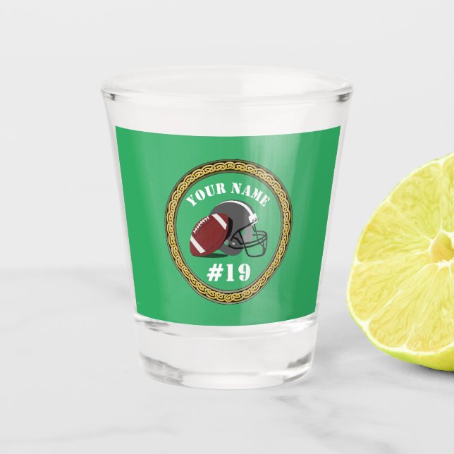 Shot Glass Football - Add Name & Number (Front)