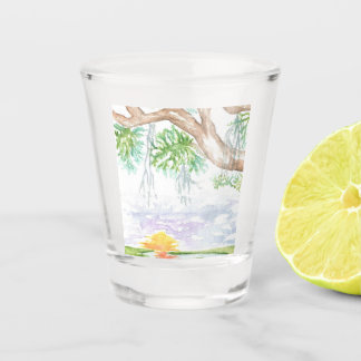 Shot glass low country watercolor