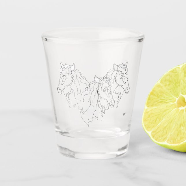 Shot glass : STALLIONS  (Front)