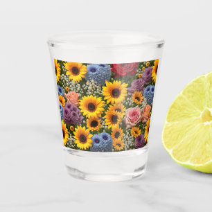 Shot Glass - Sunflower Rose Bouquet #2