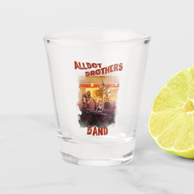 Shot glass with Allbot Brothers Band / BSR (Front)
