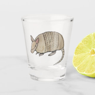 Shot glass with armadillo