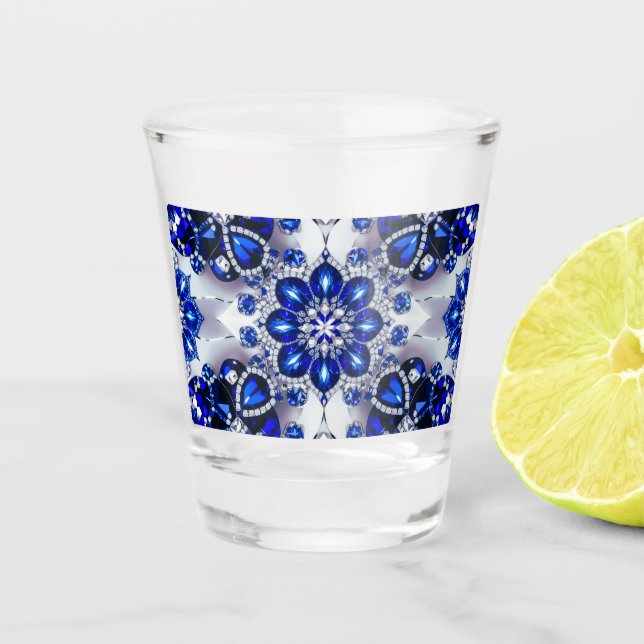 Shot glass with Blue White Colours (Front)