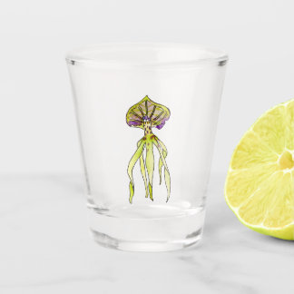 Shot glass with orchid