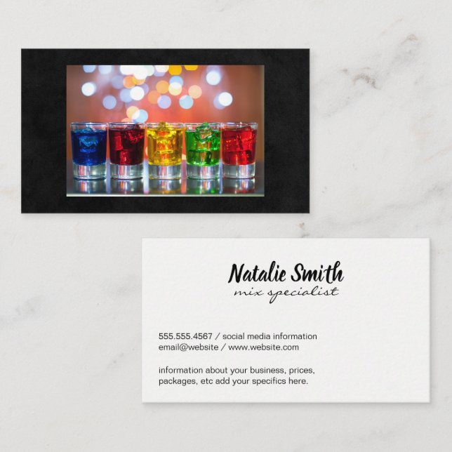 Shot Glasses | Bartender Business Card (Front/Back)