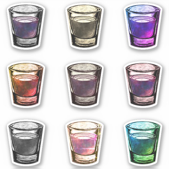 shot glasses sticker (Front)