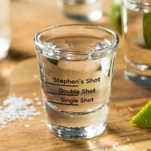 Shot Line Funny Personalised  Glass