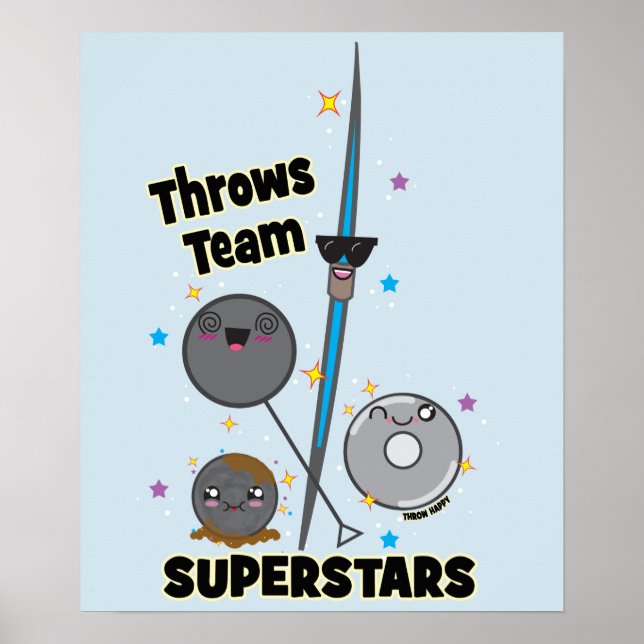 Shot Put Discus Hammer Javelin Throw Poster Gift (Front)